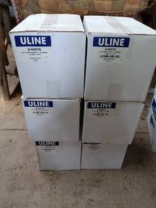 lot 77 image: Lot of 6 Uline 4x3 Green Direct Thermal Label Boxes S-6927G
