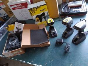 lot 93 image: Lot of Wasp WLS9600 Barcode Scanners with Charging Docks and Accessories
