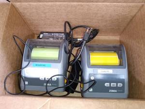 lot 95 image: Lot of 2 Zebra ZD620 Label Printers with Power Adapter