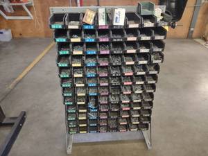 lot 24 image: Wheel Weights with Bin Rack...