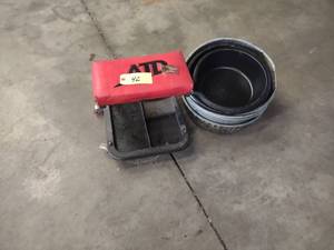 lot 42 image: Creeper Stool & Drain Pans...