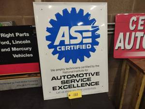 lot 158 image: ASE Sign, 24x32...