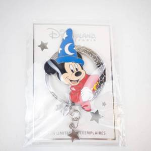 lot 23 image: Mickey Sorcerer Hat Ring Keychain & Mickey Mouse Head Stud - Disneyland Paris