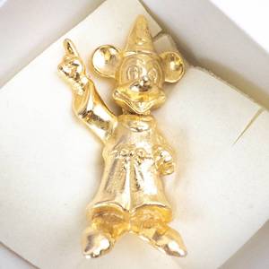 lot 164 image: Micky Mouse Pin & Purple Gift Box - Gold-Tone Finish