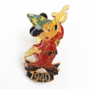 lot 201 image: Mickey Mouse Enamel Pin - Wizard Theme with 1940s-Style Base