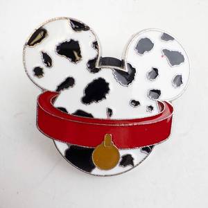 lot 277 image: Disney Enamel Pin - Dalmatian Mickey Head with Red Band & Gold Tag
