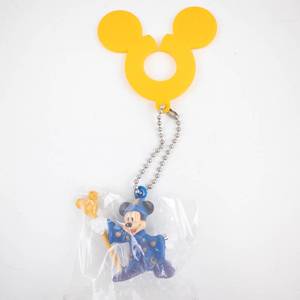 lot 284 image: Disney Mickey Sorcerer Figure & Yellow Silhouette Keychain