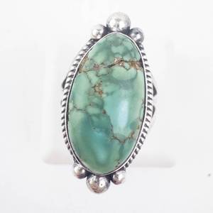 lot 13 image: Cortez HMS Turquoise Ring - Sterling Silver, Oval Cabochon.