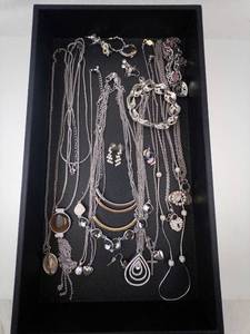 lot 72 image: Necklaces - Assorted Silver-Tone Jewelry Lot