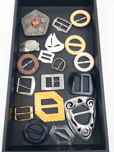 lot 106 image: Assorted Belt Buckles & Costume Accessories Lot - Vintage Fashion Hardware