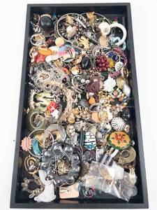 lot 112 image: Costume Jewelry Lot - Assorted Earrings, Necklaces, Bracelets & Charms