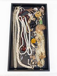 lot 126 image: Assorted Costume Jewelry Lot - Pearl Necklaces, Gold Chains & Charms