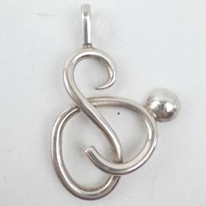 lot 167 image: Sterling Silver S-Shaped Pendant - 1.5 in long - 5.7 g - 925