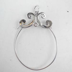 lot 172 image: Silver-Tone Filigree Crown Hoop Bracelet