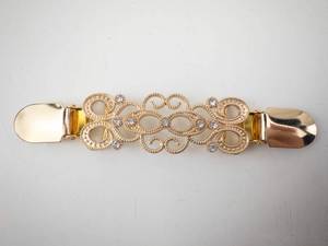 lot 173 image: Vintage Gold-Tone Filigree Hair Barrette with Crystals