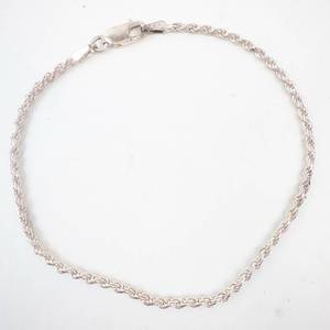 lot 203 image: IBB Rope Chain Bracelet 925 Silver - 7.5 in, 2.6 g
