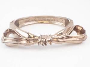 lot 212 image: Ring- Rose Gold Tone Open-Wrap Band with Engraved Inside