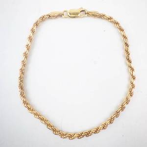 lot 214 image: Vermeil Sterling Rope Bracelet