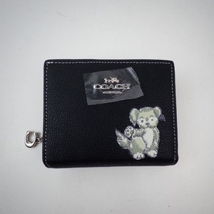 lot 4H image: Coach New York Black Pebbled Leather Wallet With Teddy Bear Patch