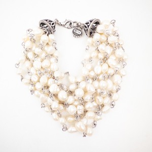 lot 255 image: Freshwater Pearl Multi-Strand Bracelet with Ornate Silver Clasp