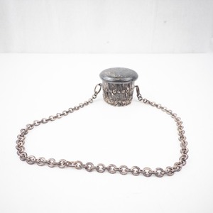 lot 262 image: German Silver Expandable Purse Opening with Chain - Antique Frame Hardware