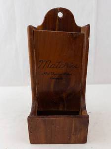 Vintage Wooden Match Holder - Red Feather Lakes, Colorado