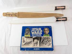 Star Wars Sketchbook - Joe Johnston (Vintage Concept Art) & 3 Vintage Plastic Swords