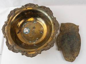 Penco Owl Plaque & Brass Bowl - Vintage Brass Decor Set
