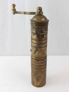 Vintage Brass Coffee Grinder & Spice Mill - Hand Crank Antique