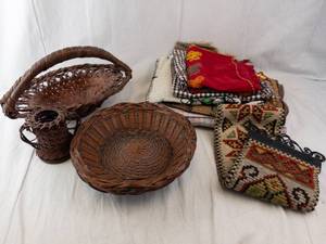 Vintage Wicker Baskets & Southwestern Textiles Collection