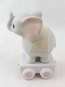 Precious Moments Elephant Figurine on Wheel Base - Indonesia - Model 15970