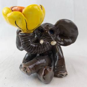Character Collectibles Elephant Figurine 2004 - Yellow Flower on Trunk