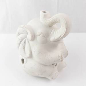 Ceramic Elephant Candle Cover - White Openwork Tealight Holder