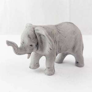 Elephant Figurine - Small Gray Sculpture - Decorative Home Ornament