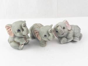 Homco Elephant Figurines (Lot of 3)