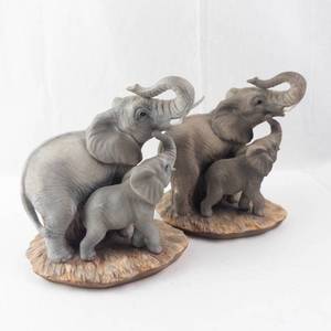 Masterpiece by Homco Elephant Figurines - Hand-Painted Porcelain (Lot of 2)