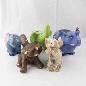 Elephant Figurines - (Lot of 5)