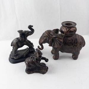 Elephant Candle Holder Set (Lot of 3)