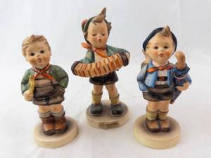 Goebel M.I. Hummel Accordion Boy #185 Trio - Set of 3 Figurines (Trumpet Boy, Home From Market)