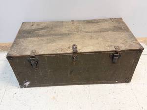 Belber Trunk & Bag Co 1942 Vintage Travel Trunk with Metal Hardware