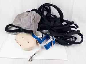 Weaver Leather Lunge Line & Nylon Horse Hobble with Fleece Lining & Farnam SuperMask II Arabian Fly Mask