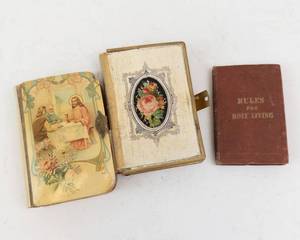 Antique Miniature Bible Set - 3 Booklets Including Rules for Holy Living