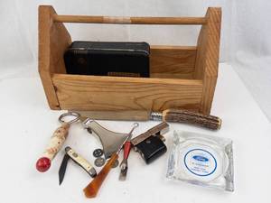 Vintage Mixed-Tool lot and Small Wooden Tool Box