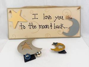 Moon & Star Wall Plaque - Includes Two Moon Frames