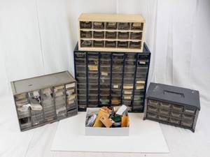 Unit Drawer Storage Cabinets with Clock Parts Drawers (set of 4)