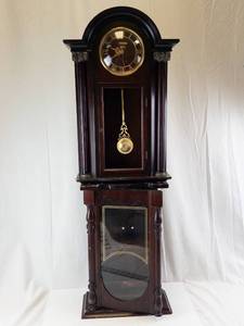 Bombay Company Grandfather Clock - Dark Walnut Finish, Brass Dial (2000).