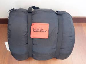 Columbia Sleeping Bag - Red Exterior, Black Base, Plaid Interior