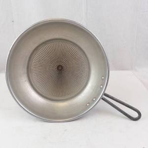 Set of Two Vintage Aluminum Cone Juicer Strainers with Base and Handles