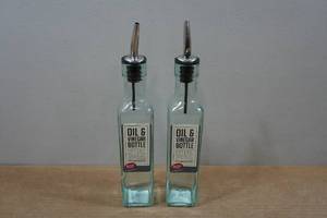 lot 51 image: 2 Glass Oil & Vinegar Bottles