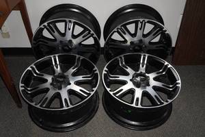 lot 1B image: Set of Dale Jr DJ708 Ribelle Matte Black Machined Face Wheels - 20 x 9 - 5 x 5 Bolt Pattern